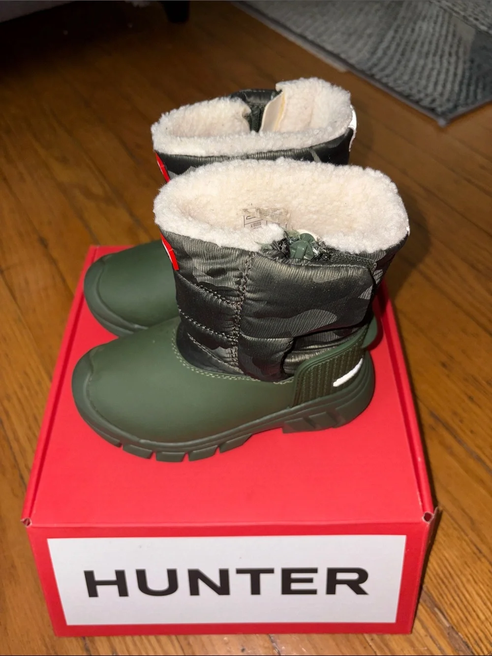 Hunter Little Kid’s Dark Green Waterproof Lace-Up Boots